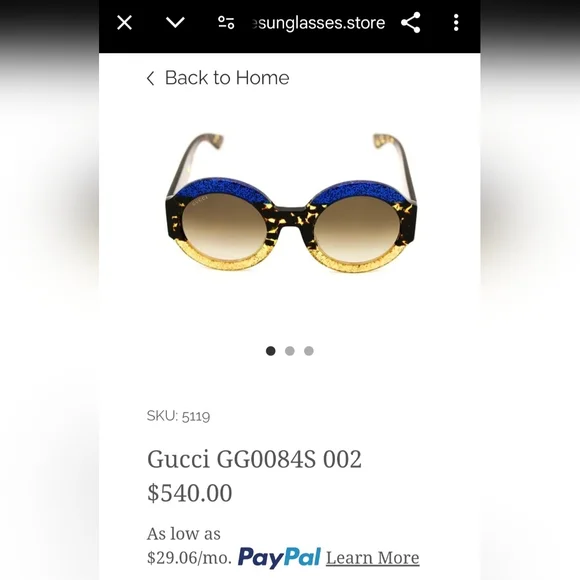 ‼️SOLD‼️New- Gucci Acetate Round Sunglasses Blue Havana Brown - Picture 2 of 16